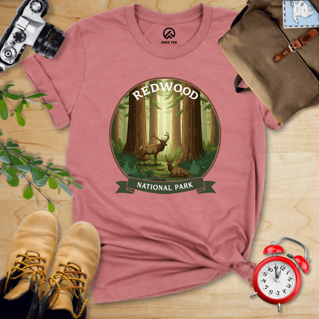 Hike Tee T-Shirt Heather Mauve / S Redwood National Park Elk Shirt
