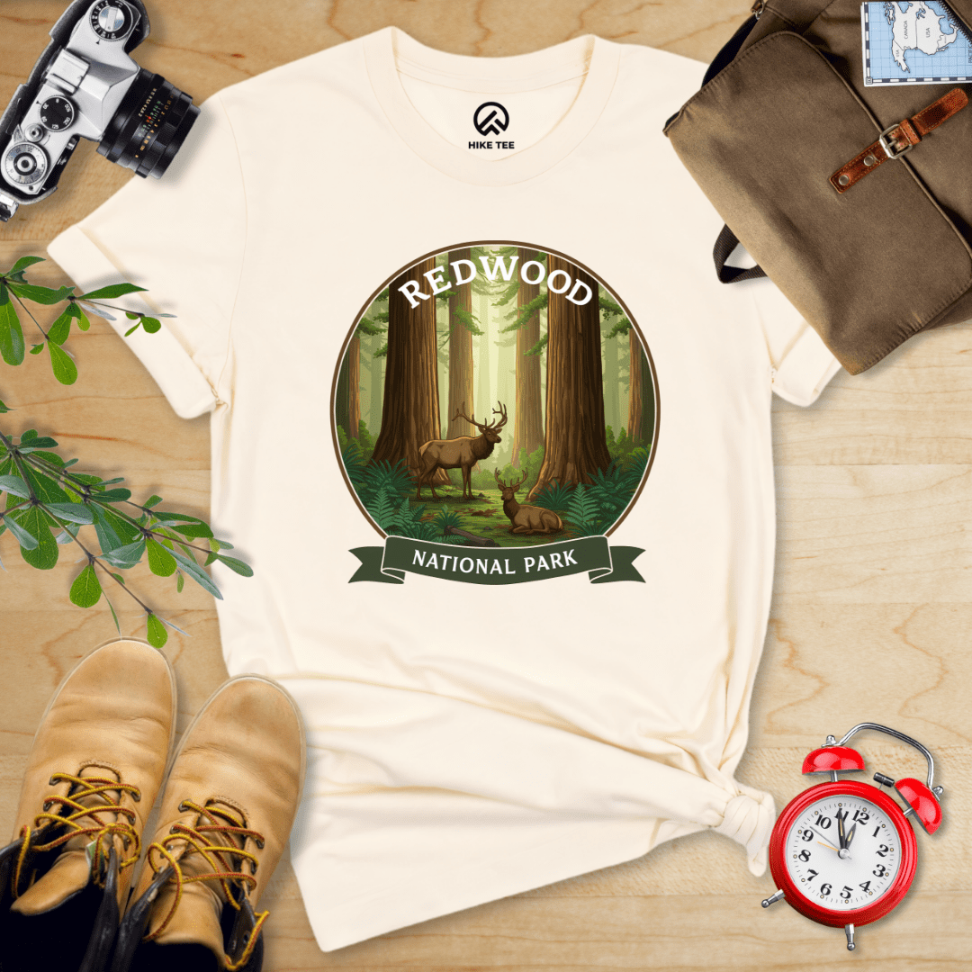 Hike Tee T-Shirt Natural / S Redwood National Park Elk Shirt