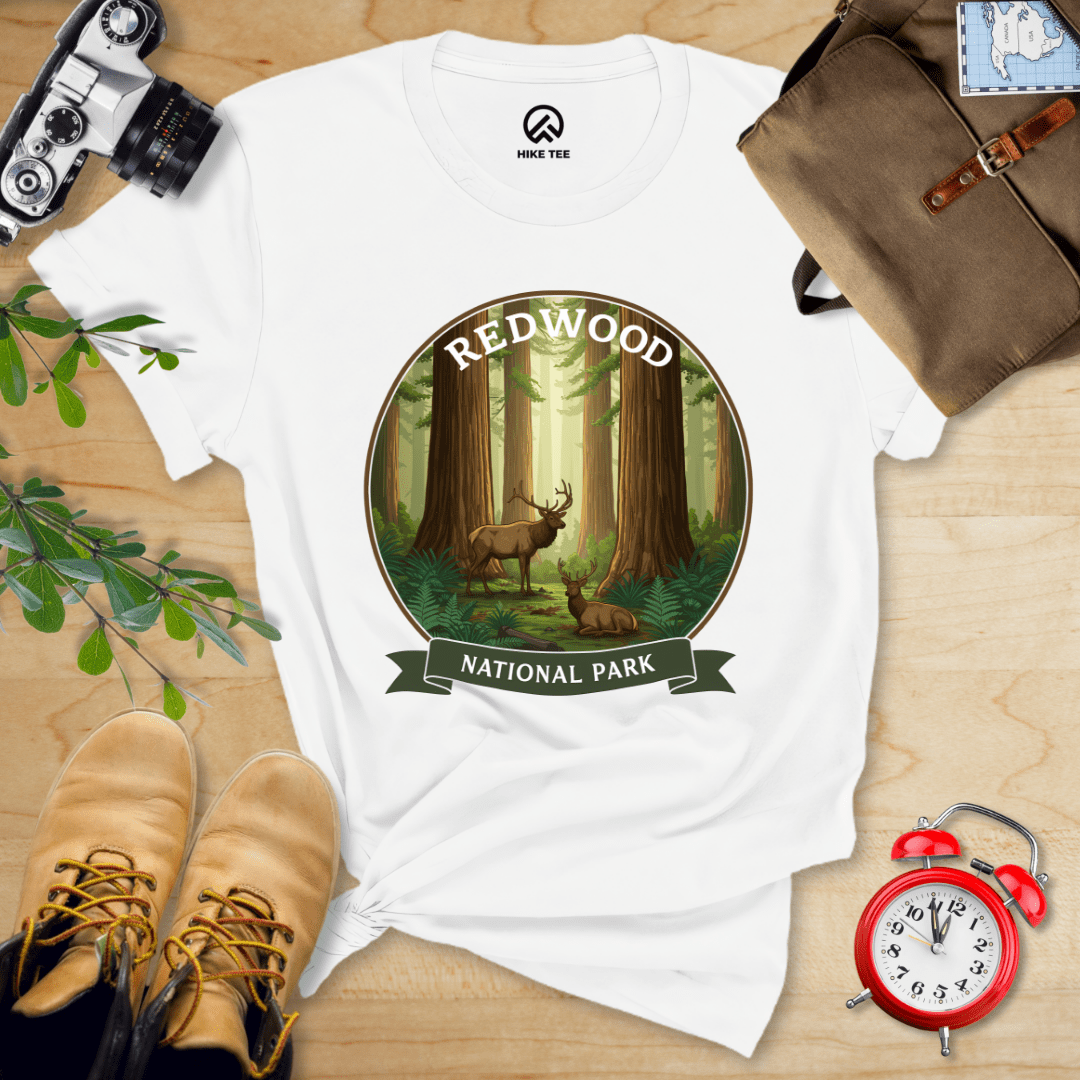 Hike Tee T-Shirt White / S Redwood National Park Elk Shirt