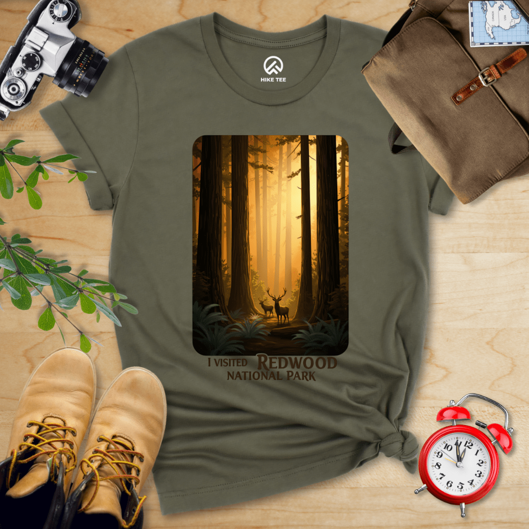 Hike Tee T-Shirt Military Green / S Redwood National Park Shirt