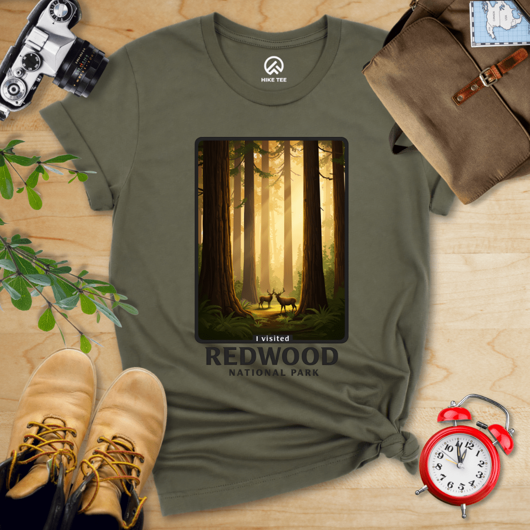 Hike Tee T-Shirt Military Green / S Redwood National Park Shirt