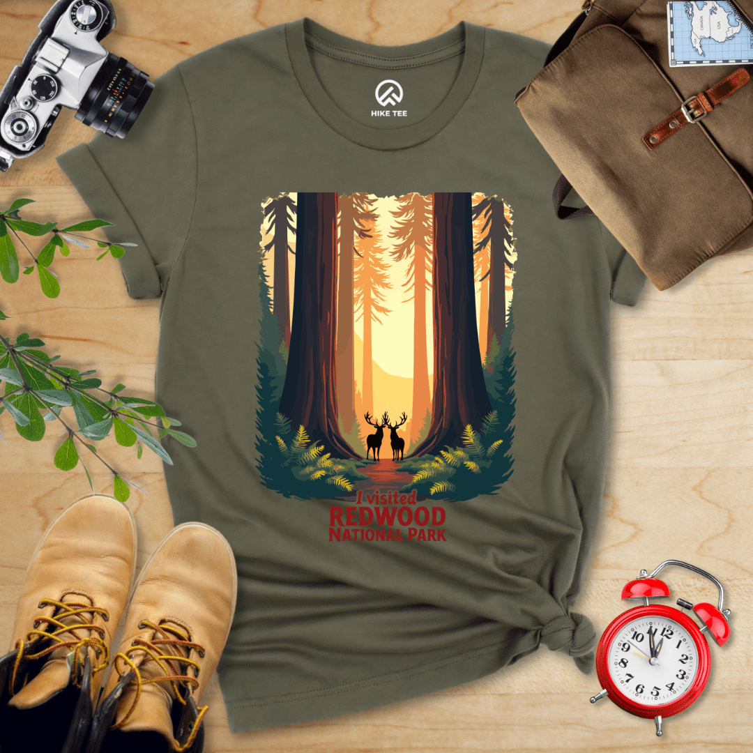 Hike Tee T-Shirt Military Green / S Redwood National Park Shirt