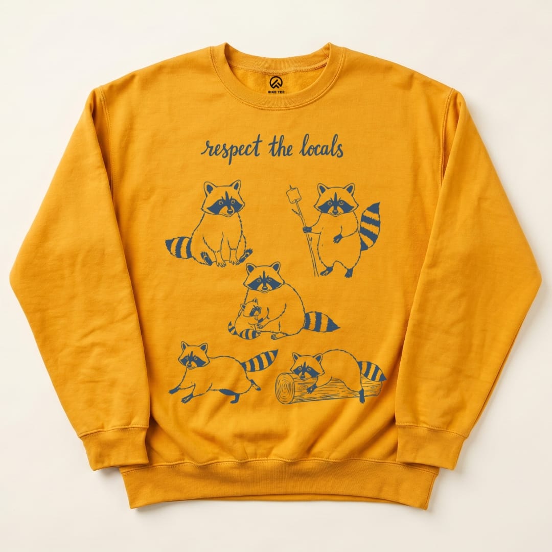 Respect the Raccoons Sweatshirt Hike Tee Sweatshirt Gold / S