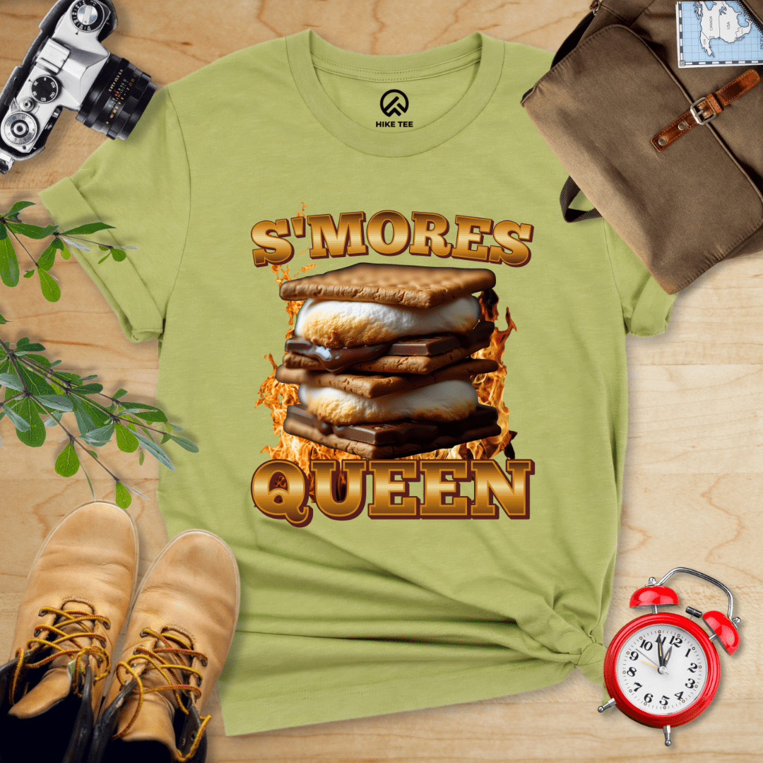 Hike Tee T-Shirt Heather Green / S S'mores Queen Camping Shirt