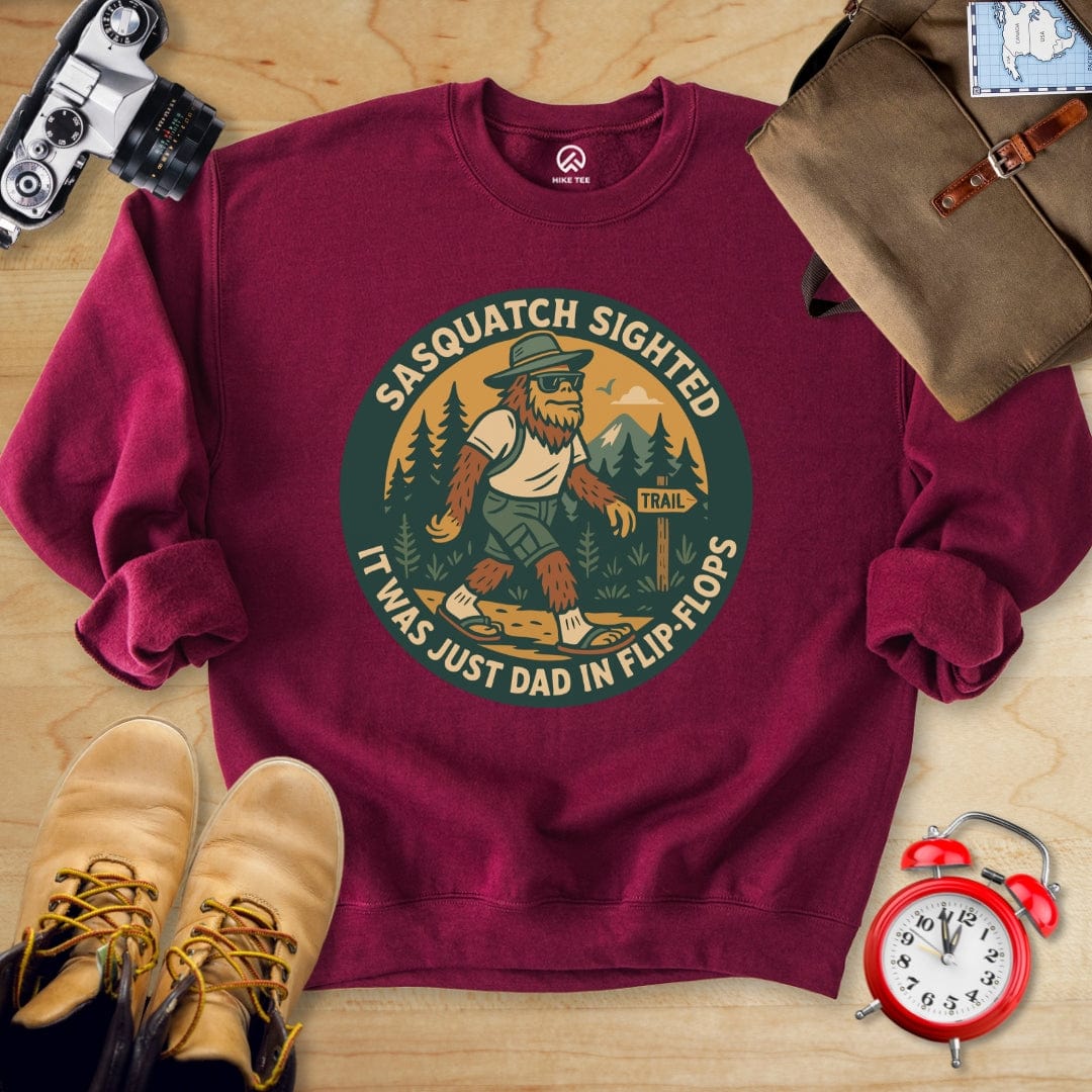 Hike Tee Sweatshirt Maroon / S Sasquatch Sighted Sweatshirt