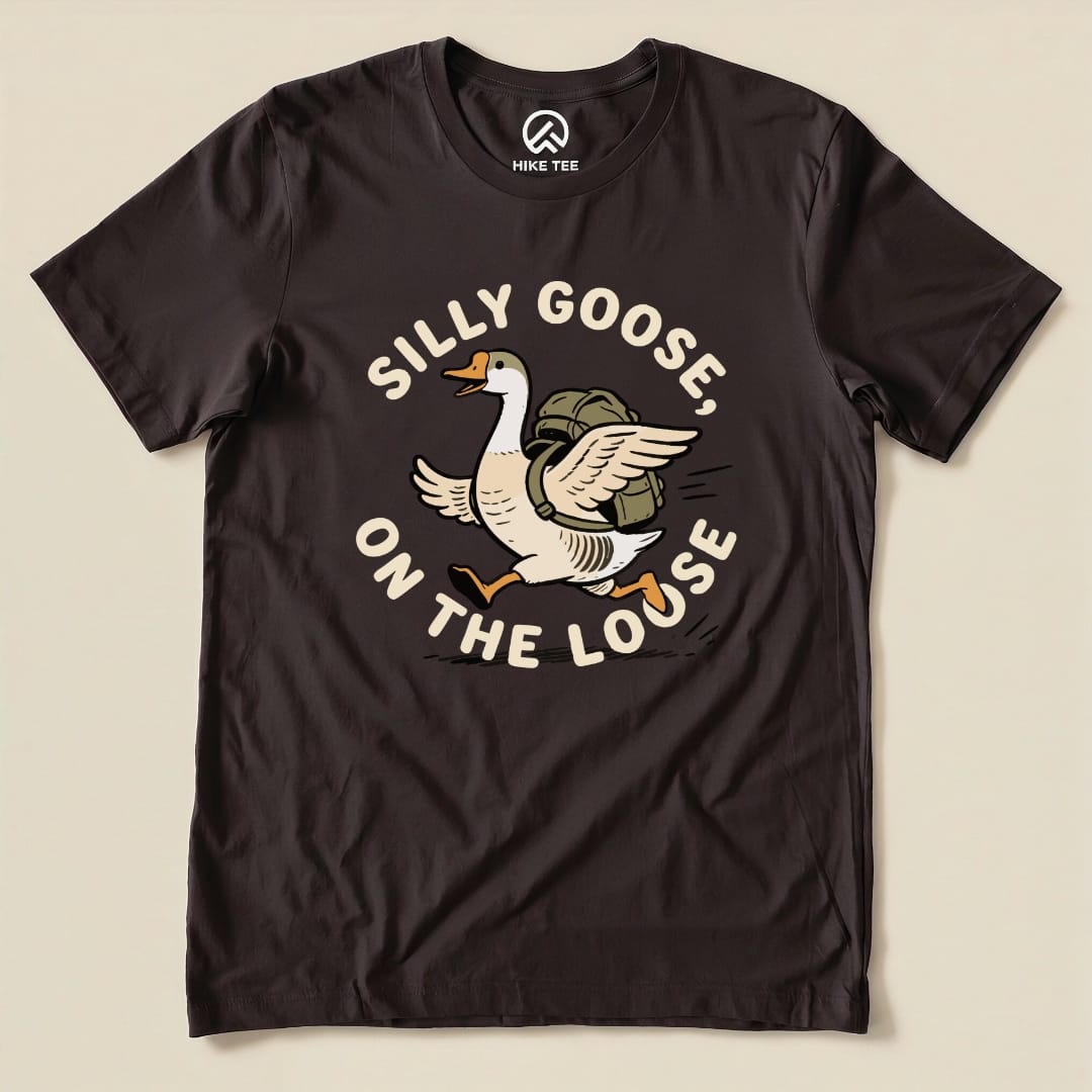 Hike Tee T-Shirt Brown / S Silly Goose On The Loose Shirt