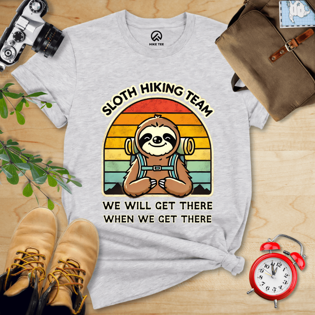 Hike Tee T-Shirt Athletic Heather / S Sloth Hiking Team Shirt