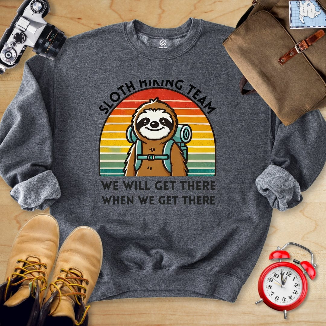 Hike Tee Sweatshirt Dark Heather / S Sloth hiking team Sweatshirt