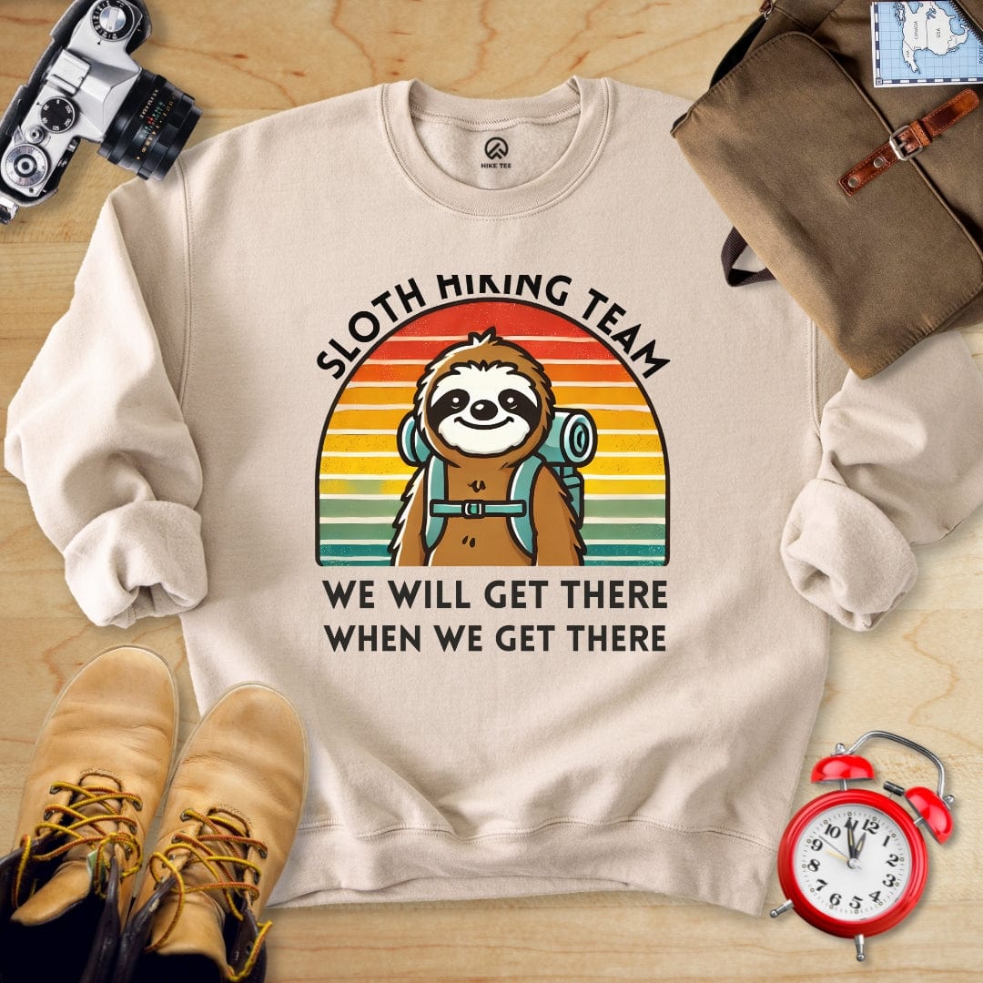 Hike Tee Sweatshirt Sand / S Sloth hiking team Sweatshirt