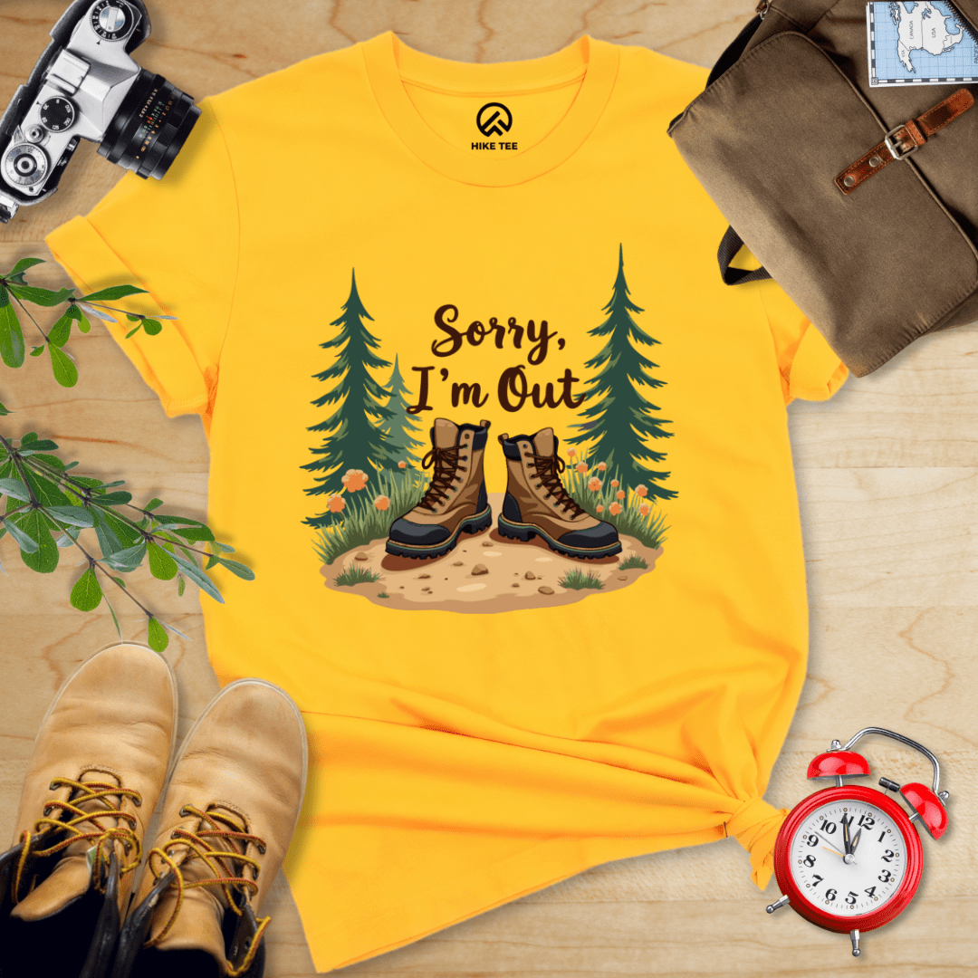 Hike Tee T-Shirt Gold / S Sorry, I'm Out Hiking Shirt