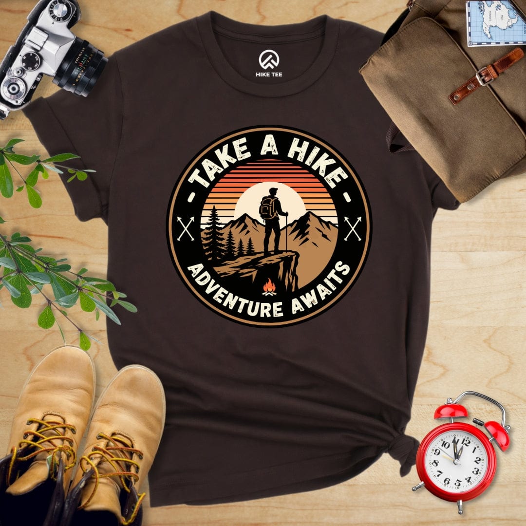 Hike Tee T-Shirt Dark Grey Heather / S Take a Hike Retro Shirt