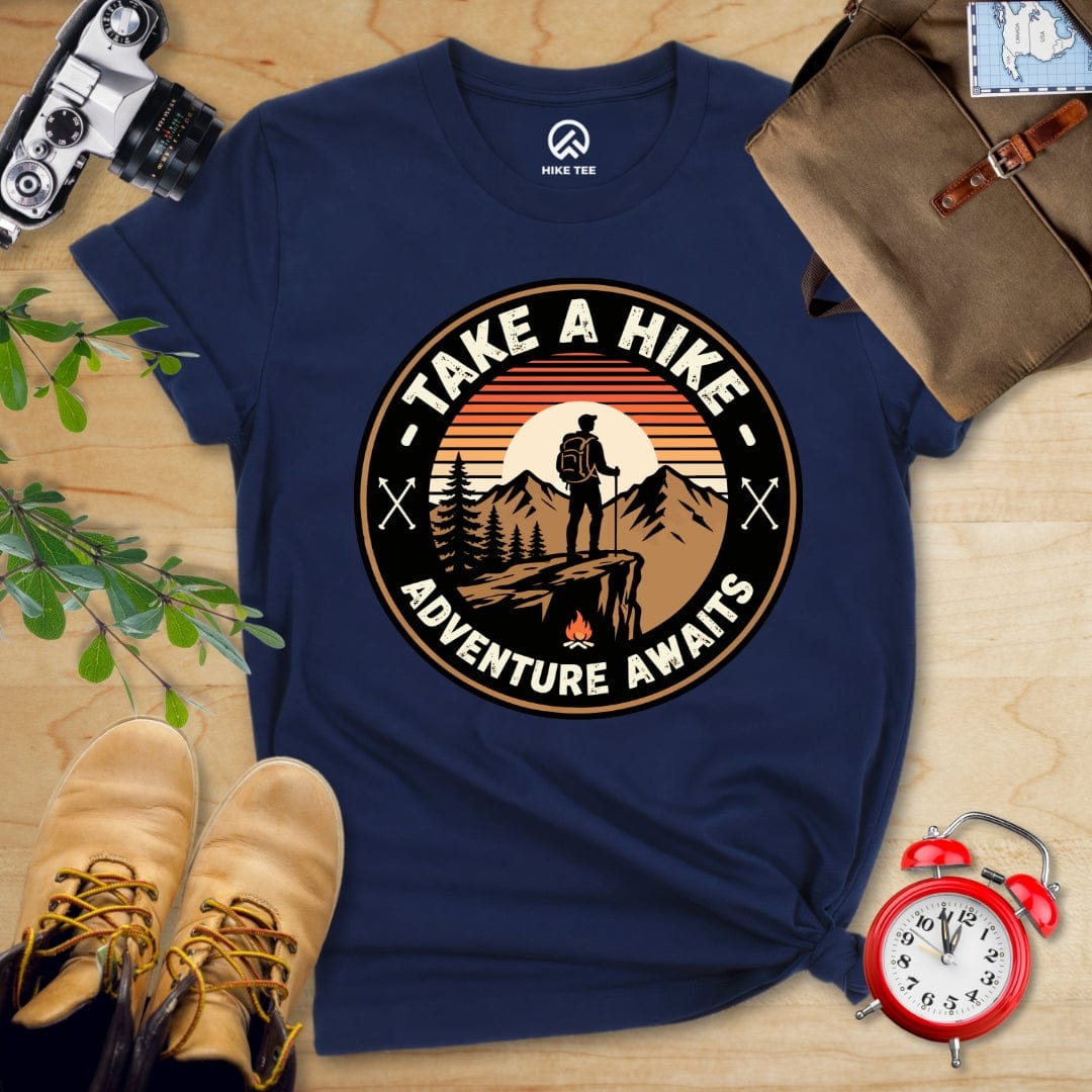 Hike Tee T-Shirt Navy / S Take a Hike Retro Shirt