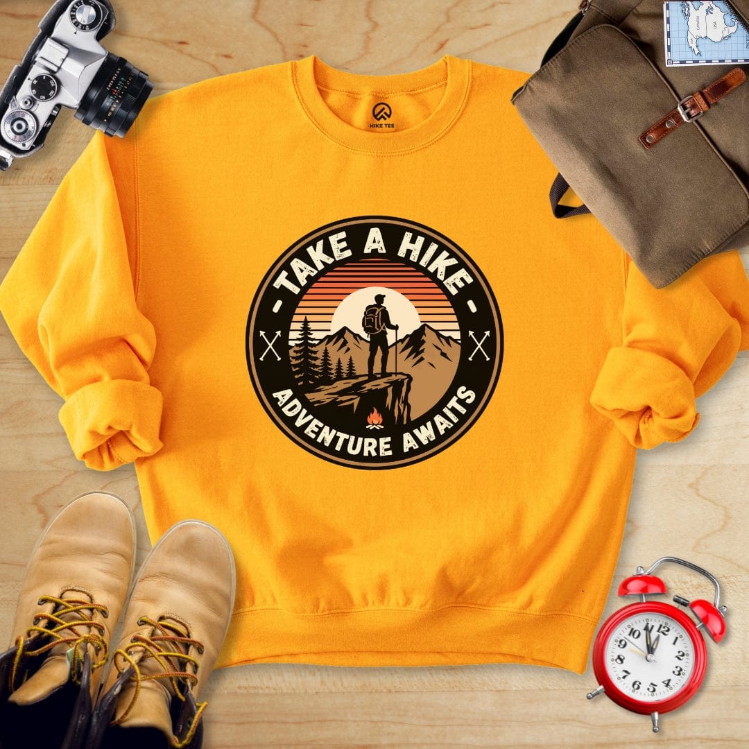 Hike Tee Sweatshirt Gold / S Take a Hike Retro Sweatshirt