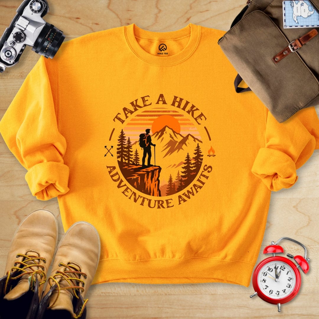 Hike Tee Sweatshirt S / Gold Take a Hike Sunset Sweatshirt