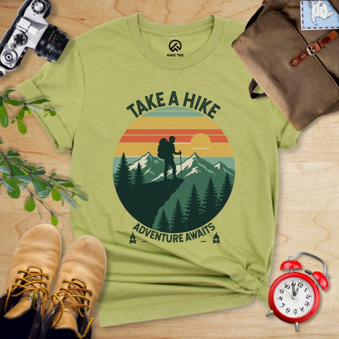 Hike Tee T-Shirt Heather Green / S Take a Hike Vinrage Shirt