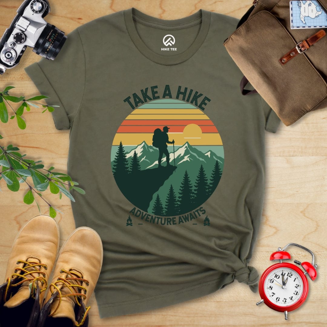 Hike Tee T-Shirt Military Green / S Take a Hike Vinrage Shirt