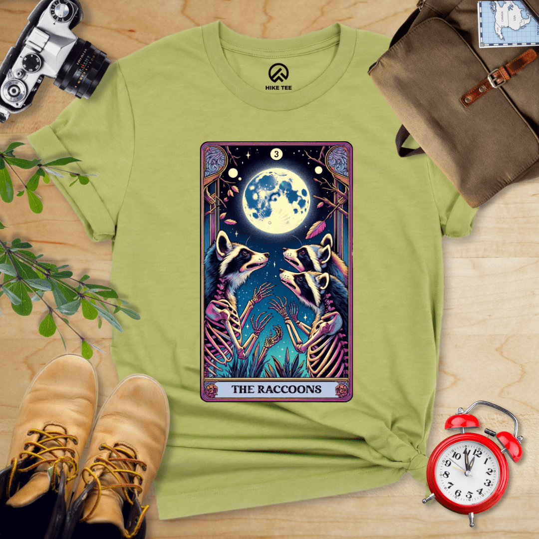 Hike Tee T-Shirt Heather Green / S Tarrot Raccoon Shirt