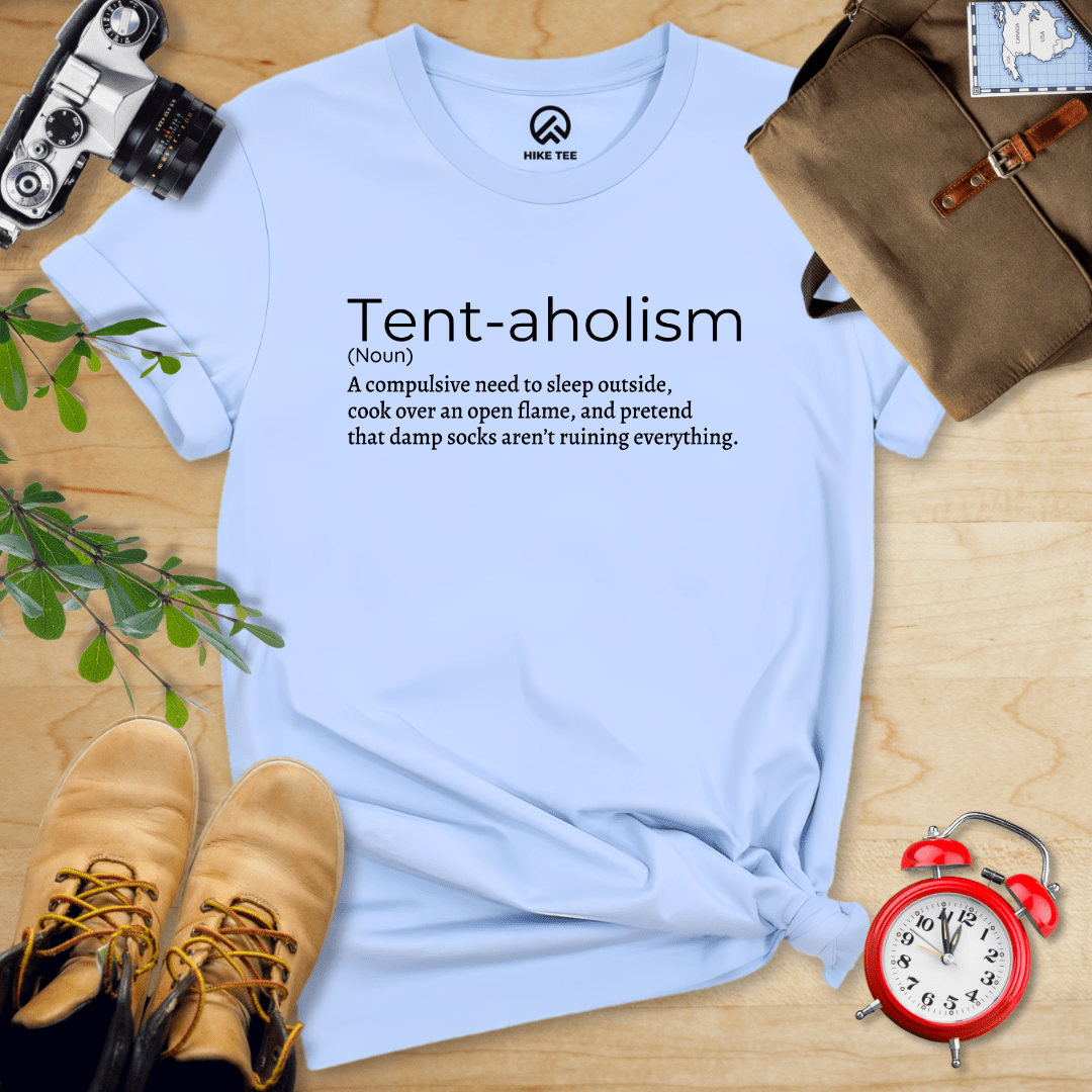 Hike Tee T-Shirt Baby Blue / S Tent-aholizm Definition Shirt