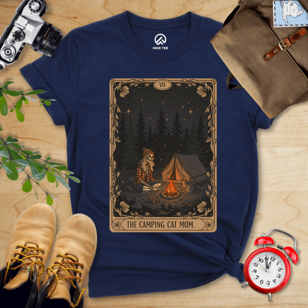 Hike Tee T-Shirt Navy / S The Camping Cat Mom Shirt