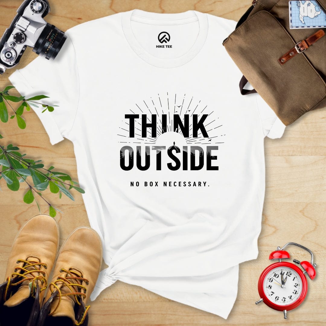 Hike Tee T-Shirt White / S Think Outside No Box Necessary Shirt