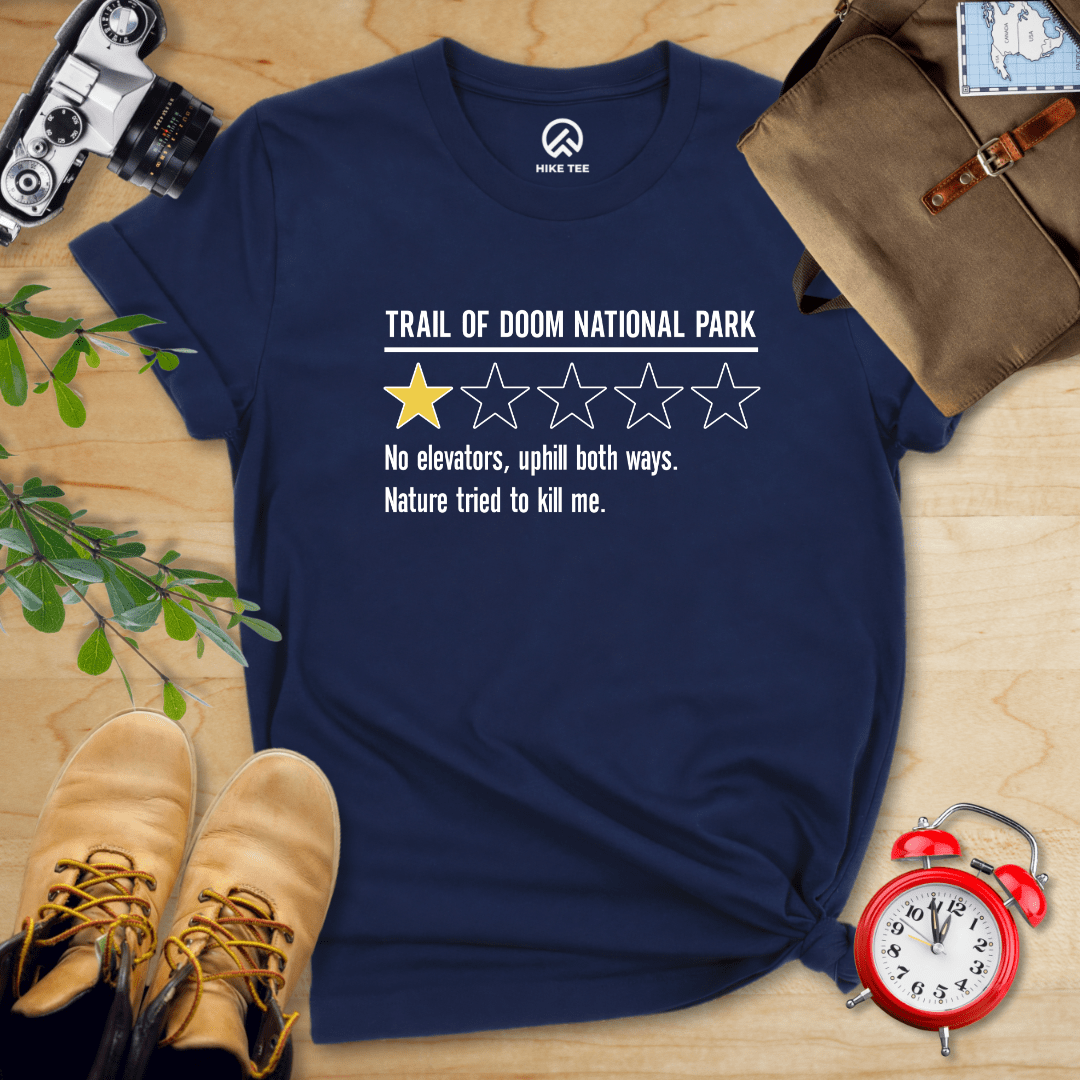Hike Tee T-Shirt Navy / S Trail of Doom Review Shirt