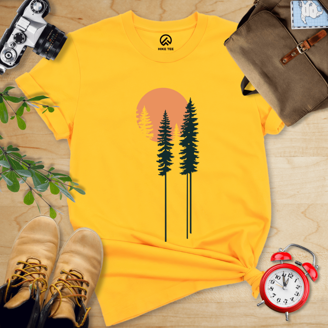 Hike Tee T-Shirt Gold / S Trees and Moon Shirt