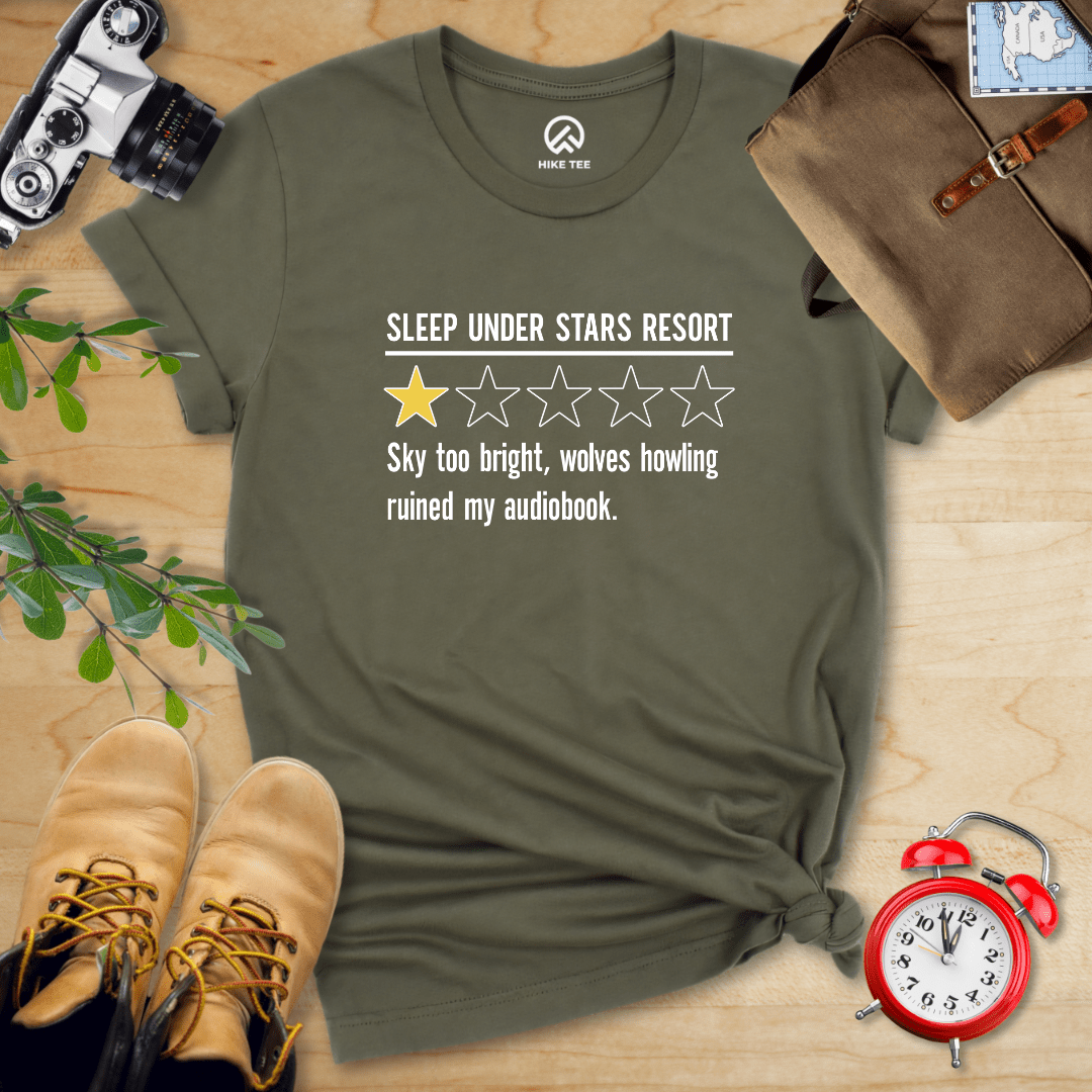 Hike Tee T-Shirt Military Green / S Under Stars Resort Review Shirt