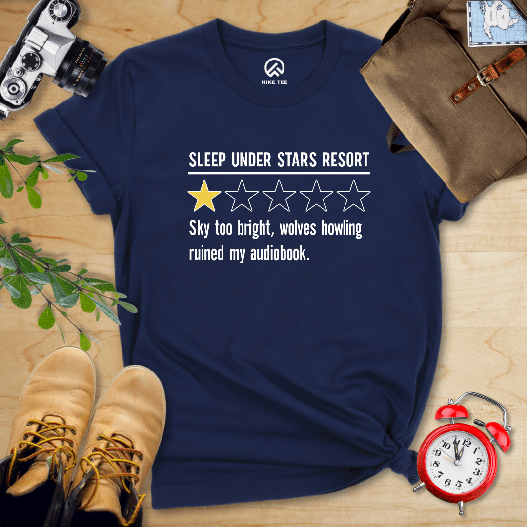 Hike Tee T-Shirt Navy / S Under Stars Resort Review Shirt