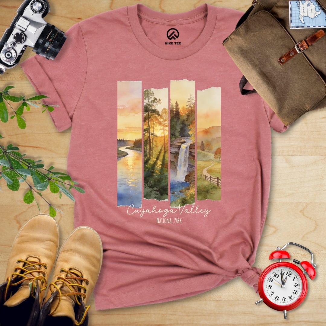 Hike Tee T-Shirt Heather Mauve / S Watercolor Cuyahoga Valley National Park Shirt