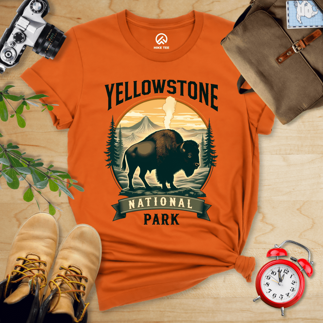 Hike Tee T-Shirt Autumn / S Yellowstone Bison Shirt