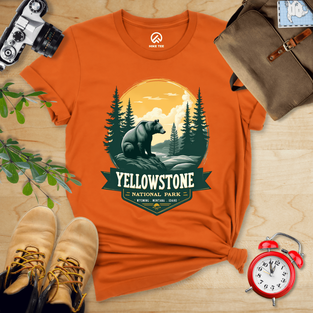 Hike Tee T-Shirt Autumn / S Yellowstone Grizzly Bear Shirt