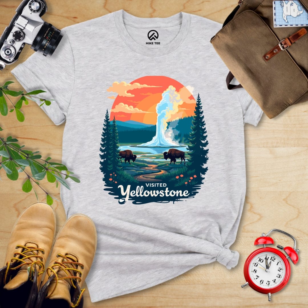 Hike Tee T-Shirt Athletic Heather / S Yellowstone National Park Shirt