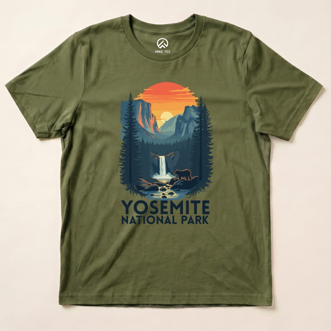 Hike Tee T-Shirt Military Green / S Yosemite National Park Shirt