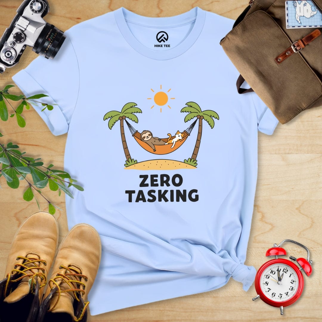 Hike Tee T-Shirt Baby Blue / S Zero Tasking Sloth And Cat Shirt