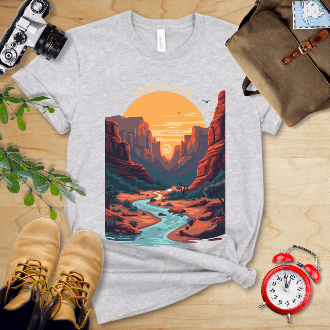 Hike Tee T-Shirt Athletic Heather / S Zion National Park Shirt