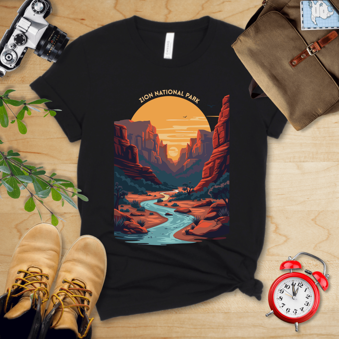 Hike Tee T-Shirt Black / S Zion National Park Shirt