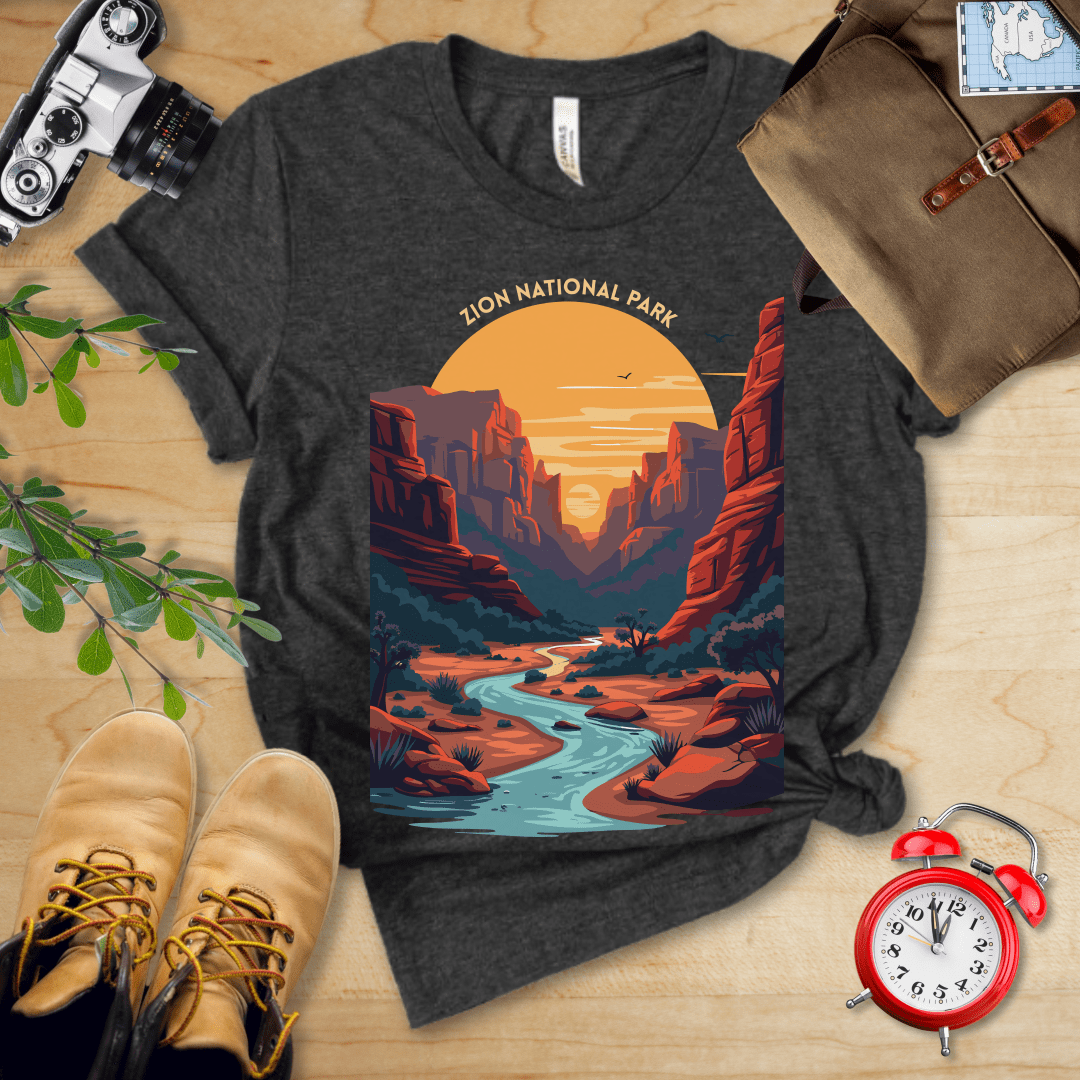 Hike Tee T-Shirt Dark Grey Heather / S Zion National Park Shirt
