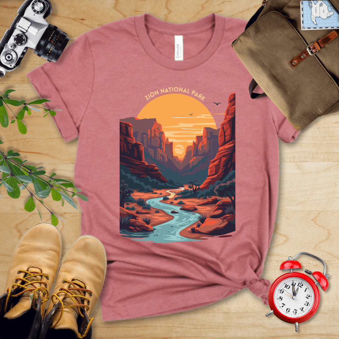 Hike Tee T-Shirt Heather Mauve / S Zion National Park Shirt