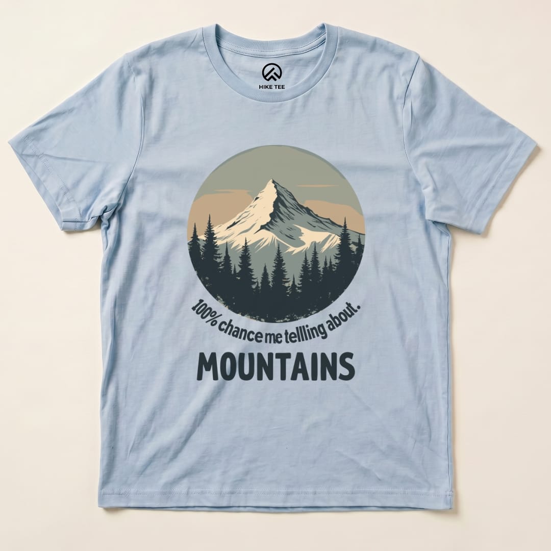 100% Chance Shirt Hike Tee T-Shirt Baby Blue / S