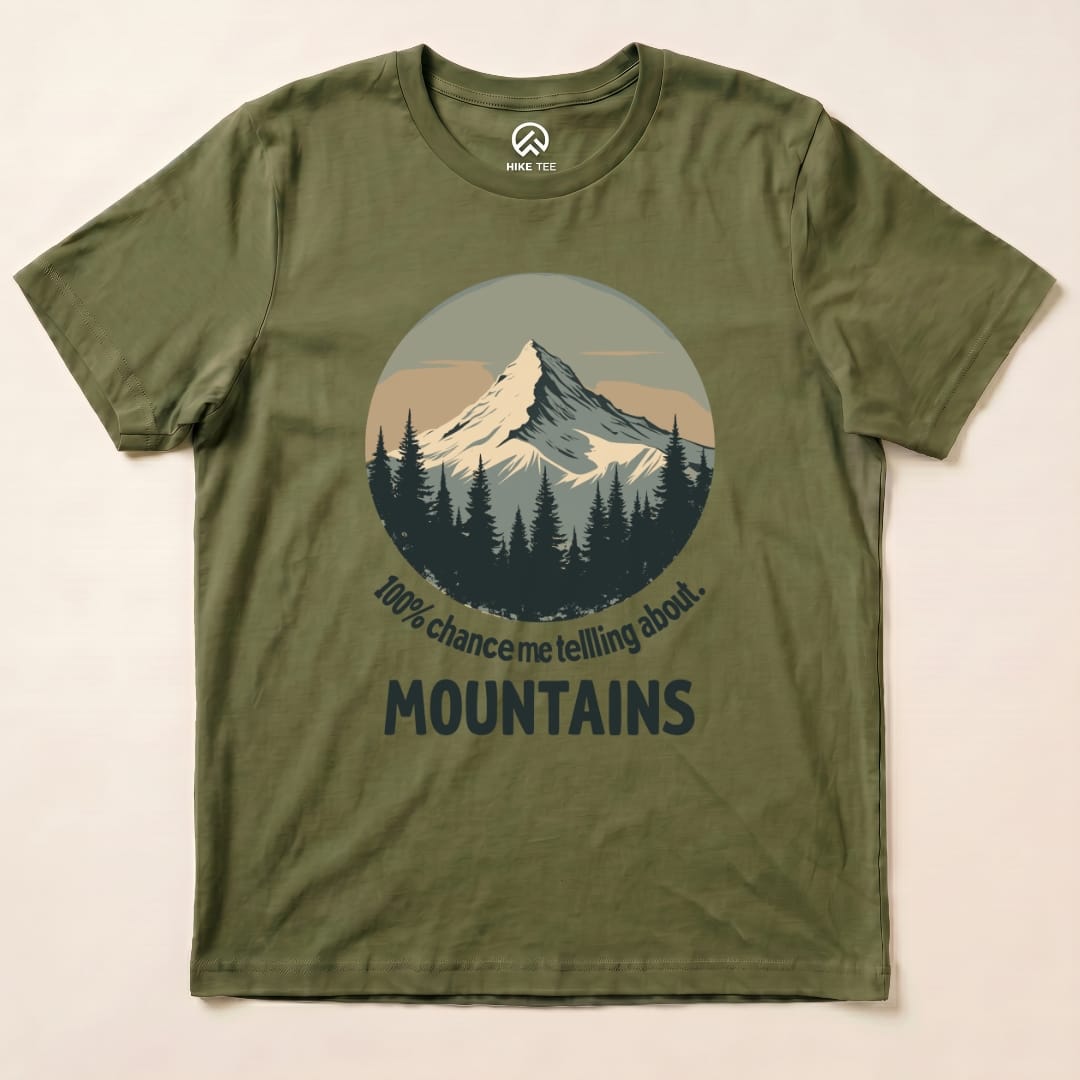 100% Chance Shirt Hike Tee T-Shirt Military Green / S