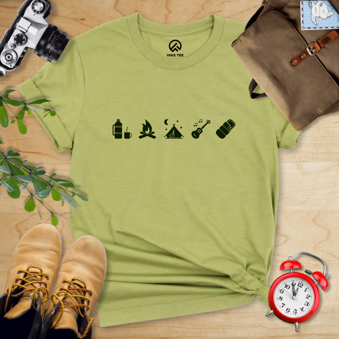 Hike Tee T-Shirt Heather Green / S 5 In Row Camping Shirt