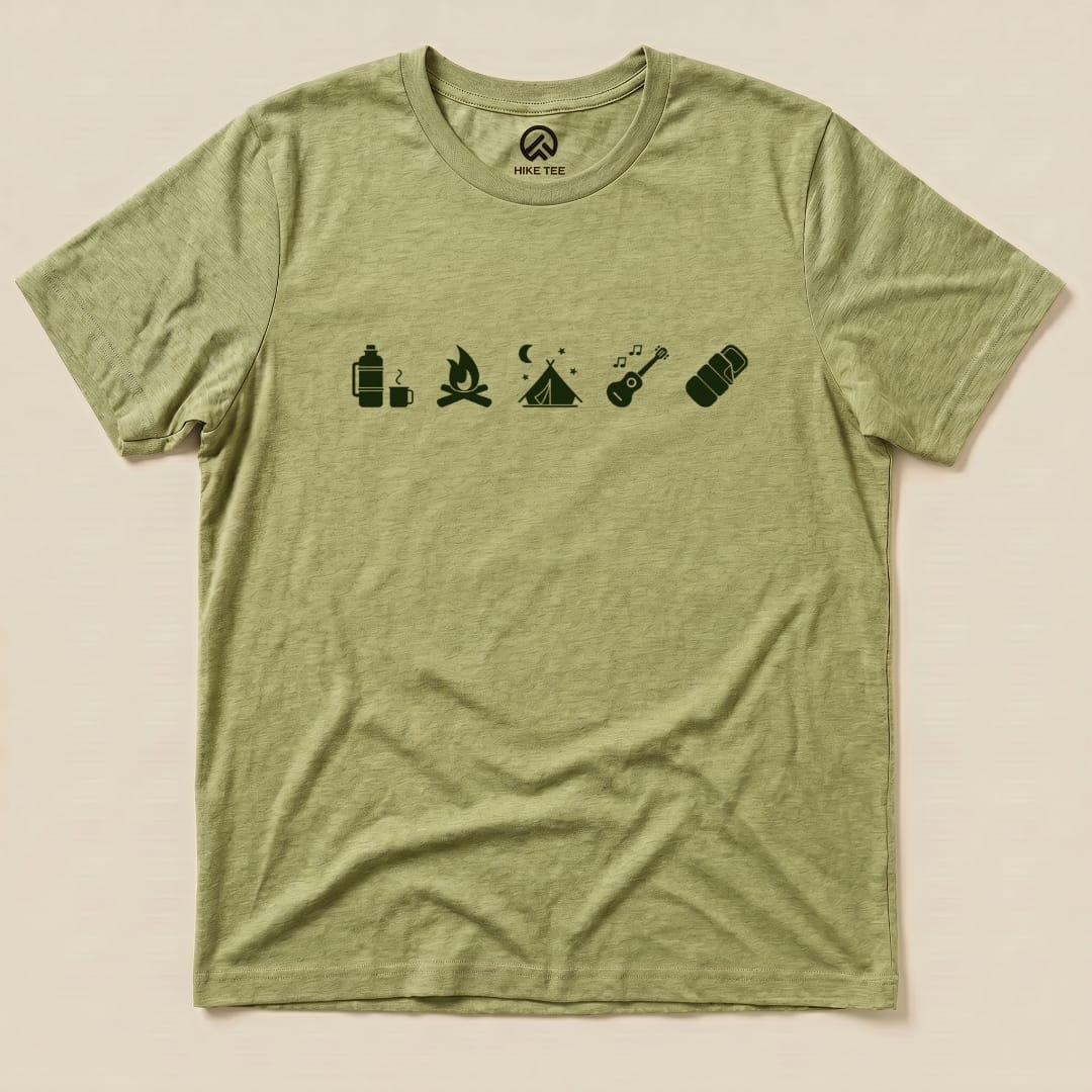 Hike Tee T-Shirt Heather Green / S 5 In Row Camping Shirt
