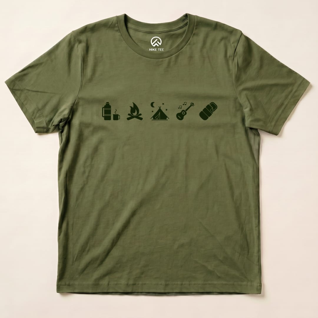 Hike Tee T-Shirt Military Green / S 5 In Row Camping Shirt