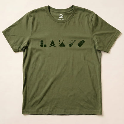 Hike Tee T-Shirt Military Green / S 5 In Row Camping Shirt