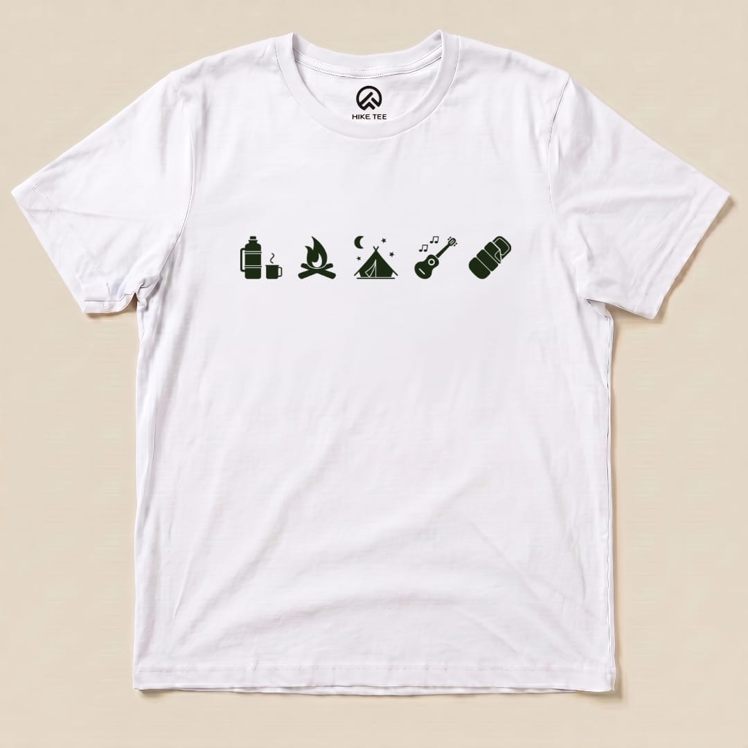 Hike Tee T-Shirt White / S 5 In Row Camping Shirt