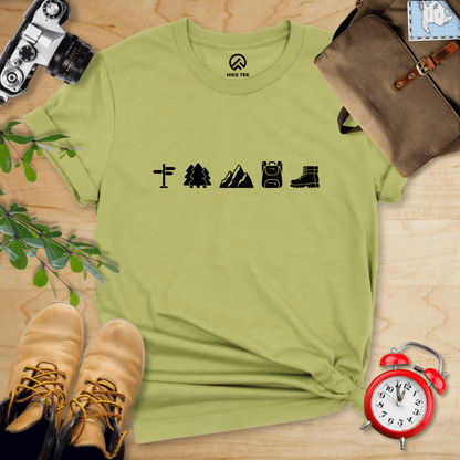 Hike Tee T-Shirt Heather Green / S 5 In Row Hiking Shirt