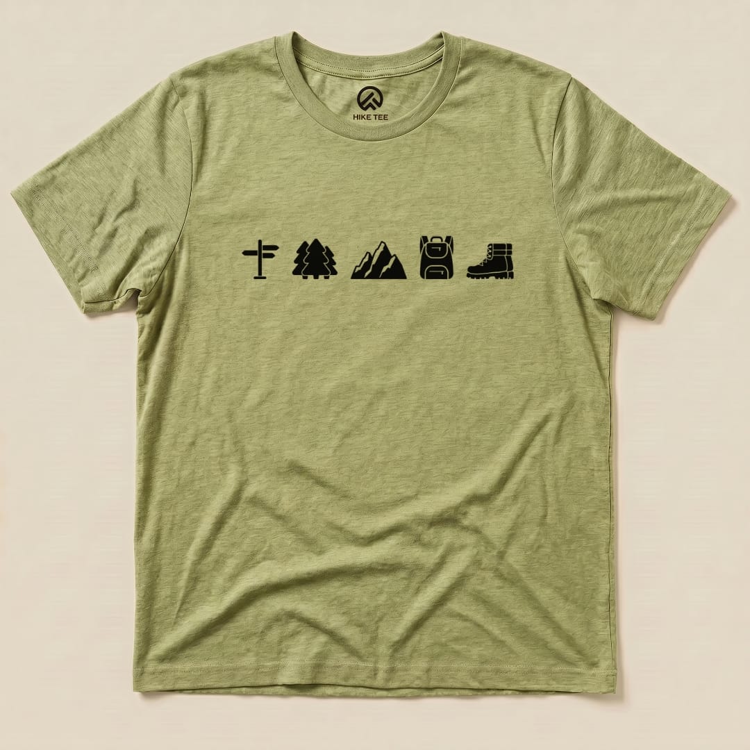 Hike Tee T-Shirt Heather Green / S 5 In Row Hiking Shirt