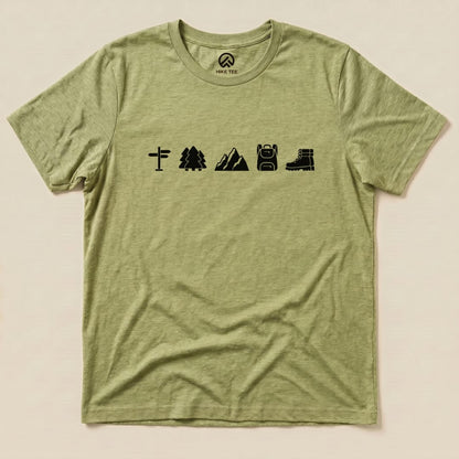 Hike Tee T-Shirt Heather Green / S 5 In Row Hiking Shirt