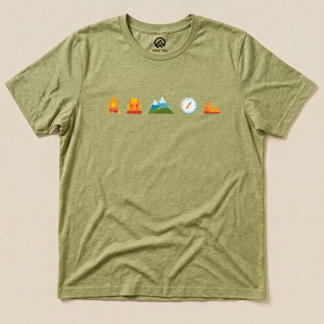 Hike Tee T-Shirt Heather Green / S 5 In Row Hiking Shirt
