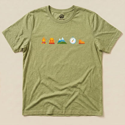 Hike Tee T-Shirt Heather Green / S 5 In Row Hiking Shirt